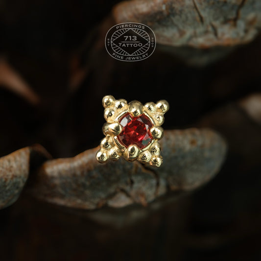 AUADORE - REIGN - ORANGE SAPPHIRE - 14KT SOLID GOLD - THREADLESS ENDR