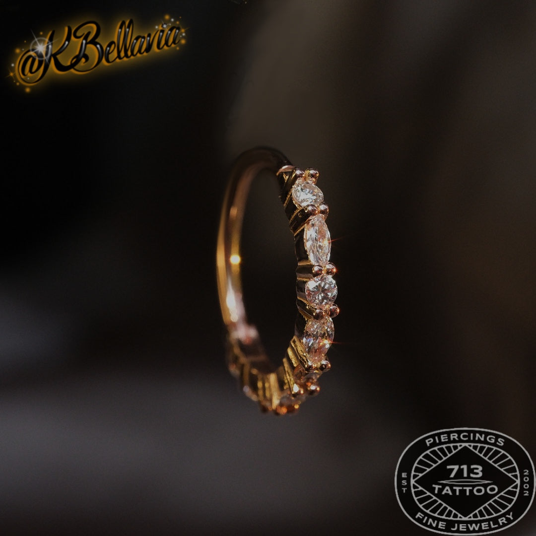 KIWI DIAMOND - LUANA CLICKER - NAVEL CONFIGURATION - 16G 7/16" - Genuine S1 Diamonds