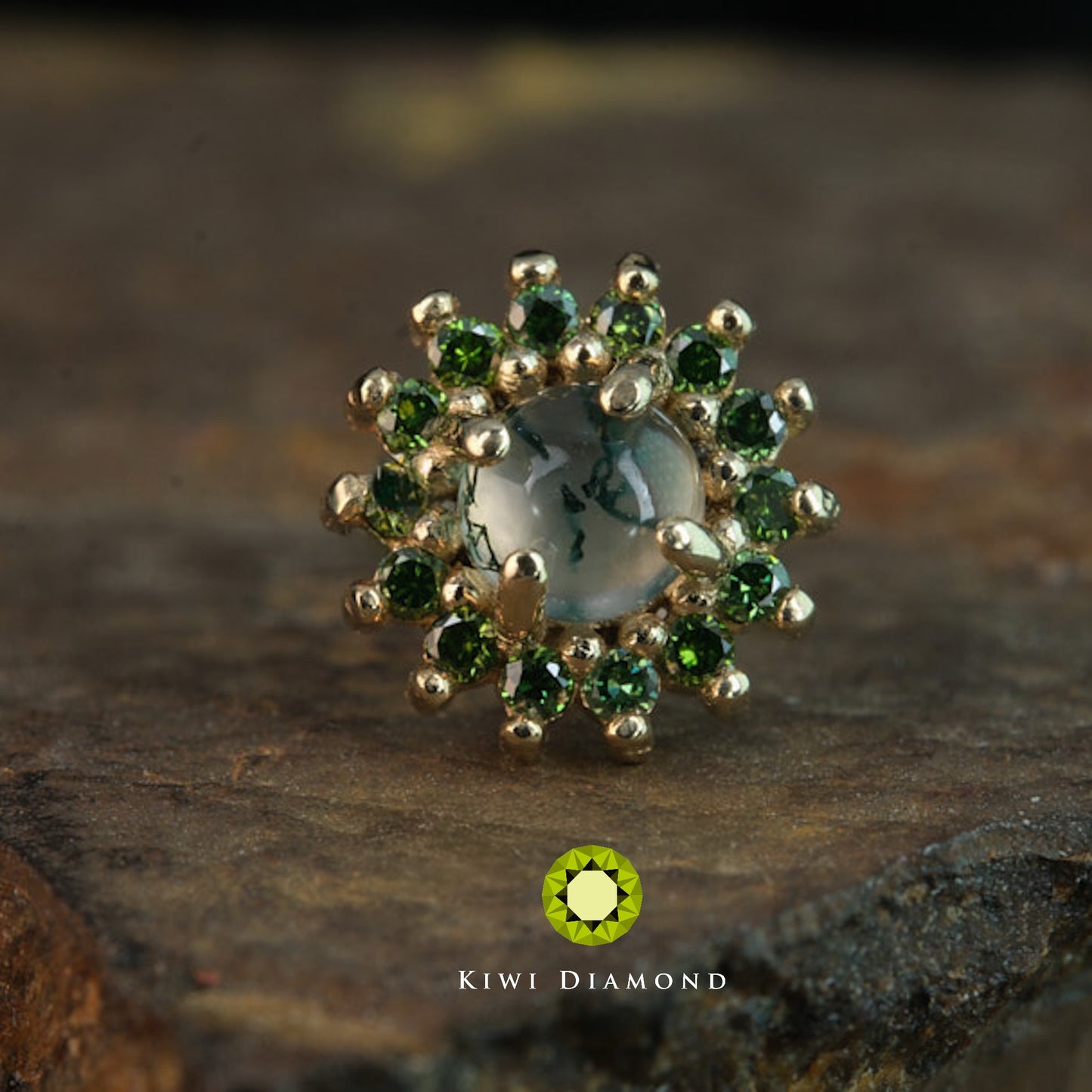 KIWI DIAMOND - SANA - 14KT SOLID GOLD - THREADED END