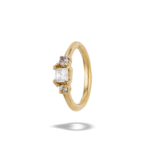 BODY GEMS - CLASSY RING- 14KT SOLID GOLD - SEAM RING