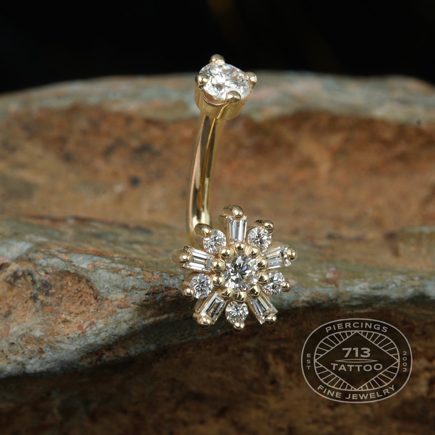 BVLA - ELAINE - 14KT SOLID GOLD - J-CURVE BARBELL