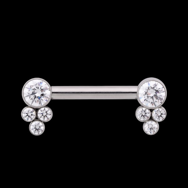 LEROI - BIJOUX SIDE SET NIPPLE BARBELL (12G 1/2") - CABOCHON - HC1TS - IMPLANT GRADE TITANIUM