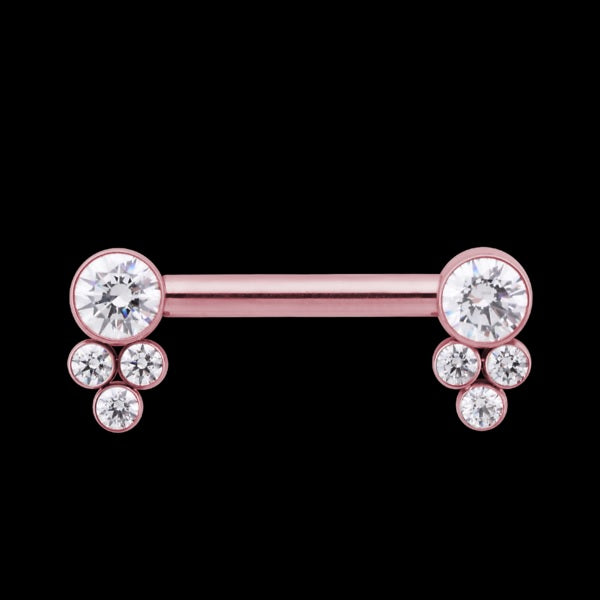 LEROI - BIJOUX SIDE SET NIPPLE BARBELL (12G 1/2") - CABOCHON - HC1TS - IMPLANT GRADE TITANIUM