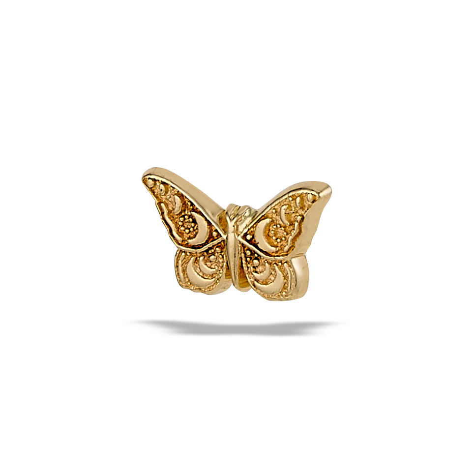 BODY GEMS - BUTTERFLY - 14KT SOLID GOLD - THREADLESS END