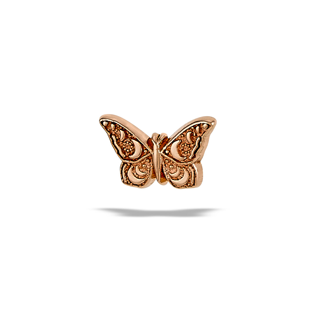 BODY GEMS - BUTTERFLY - 14KT SOLID GOLD - THREADLESS END