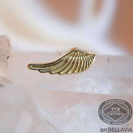 HERA - WING - 14KT SOLID GOLD - THREADLESS END