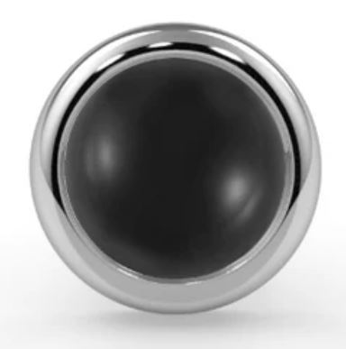 KIWI DIAMOND - CABOCHON BEZEL END - 3MM - SOLID GOLD - THREADLESS