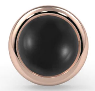 KIWI DIAMOND - CABOCHON BEZEL END - 3MM - SOLID GOLD - THREADLESS
