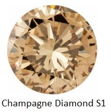 KIWI DIAMOND - PRINCESS ARC - SMALL 12MM - 14KT SOLID GOLD - THREADED END