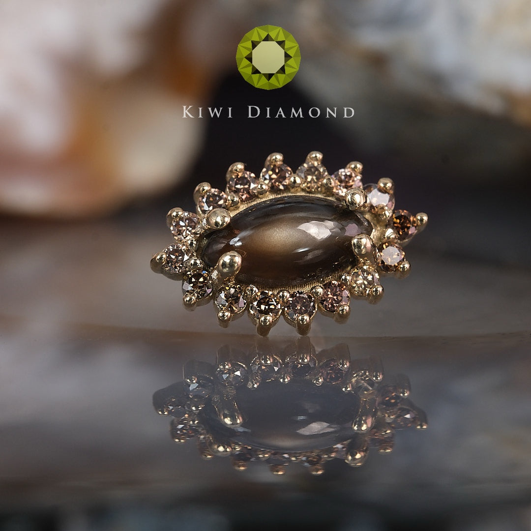 KIWI DIAMOND - MARQUISE SANA - 14KT SOLID GOLD - THREADED END