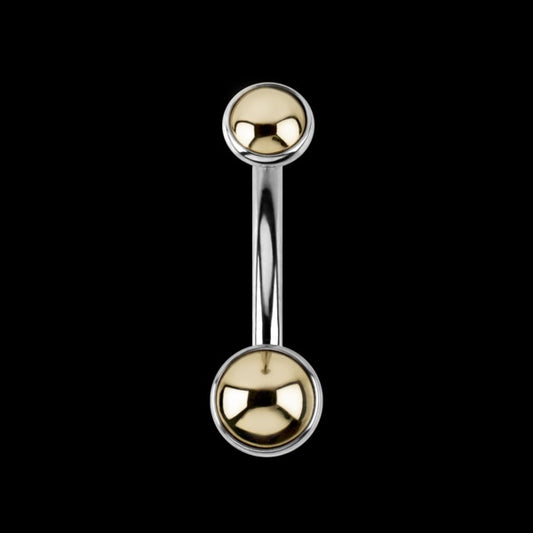 LEROI - DOUBLETTE - TITANIUM + GOLD - NAVEL CURVE BARBELL