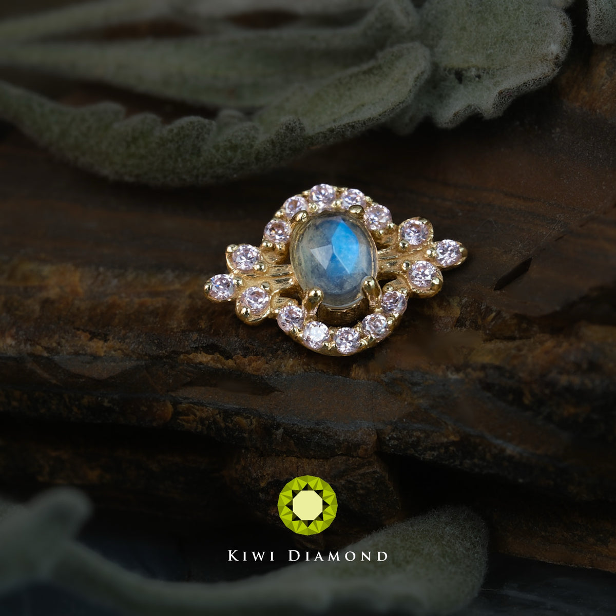 KIWI DIAMOND - CLEMENTINE - 14KT SOLID GOLD - THREADED END
