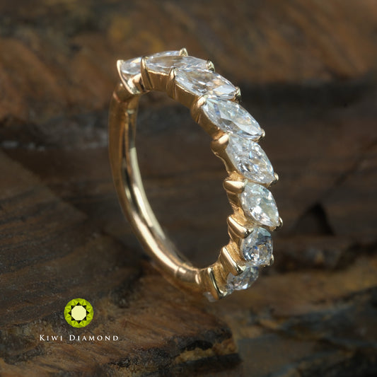 KIWI DIAMOND JEWELRY - LUMIERE SIDE SET - 14KT SOLID GOLD - CLICKER