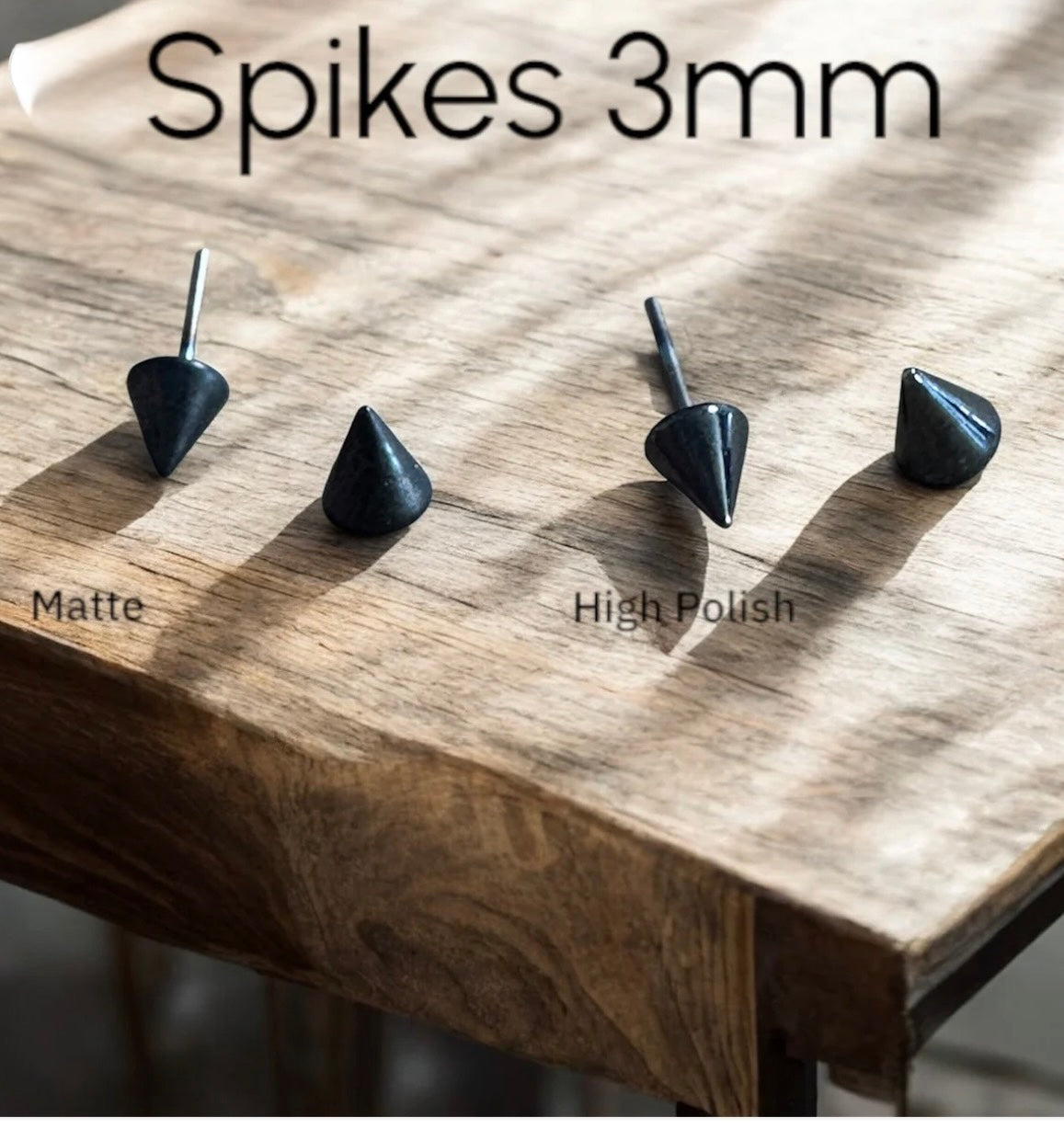 BLACK FOREST JEWELRY - SPIKE - BLACK - NIOBIUM - THREADLESS END