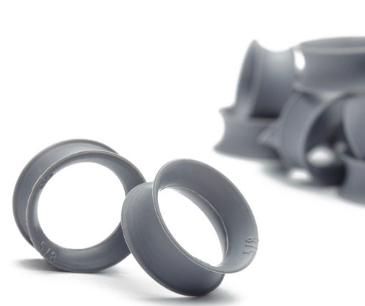 KAOS SOFTWEAR - BASIC SKIN EYELETS (10G THROUGH 1") - GREY - SILICONE - EYELETS