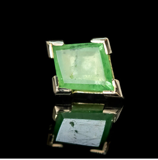 METTLE & SILVER - TABLET CUT TSAVORITE (5.4mm x 4.8mm) - 14KT SOLID GOLD - THREADLESS END