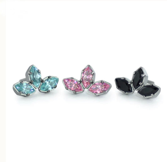 NEOMETAL - MARQUISE CUT CLUSTERS - TITANIUM - THREADLESS ENDS