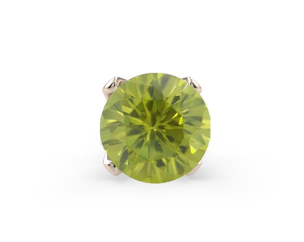 KIWI DIAMOND - LOW-PROFILE PRONG-SET END - PERIDOT - 14KT SOLID GOLD - THREADLESS END