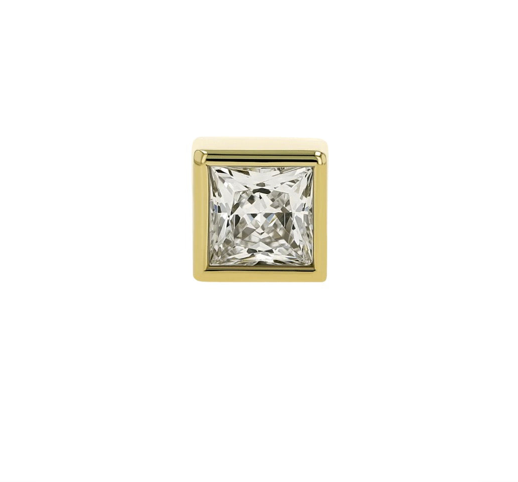ANATOMETAL - PRINCESS BEZEL - 18KT SOLID GOLD - THREADLESS END