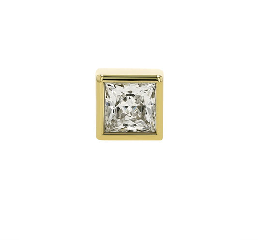 ANATOMETAL - PRINCESS BEZEL - 18KT SOLID GOLD - THREADLESS END