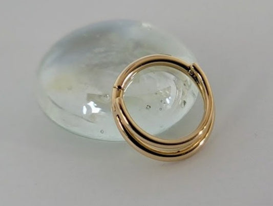 DUSK BODY JEWELRY - SPLIT STACKED RING - 14KT SOLID GOLD - SEAM RING
