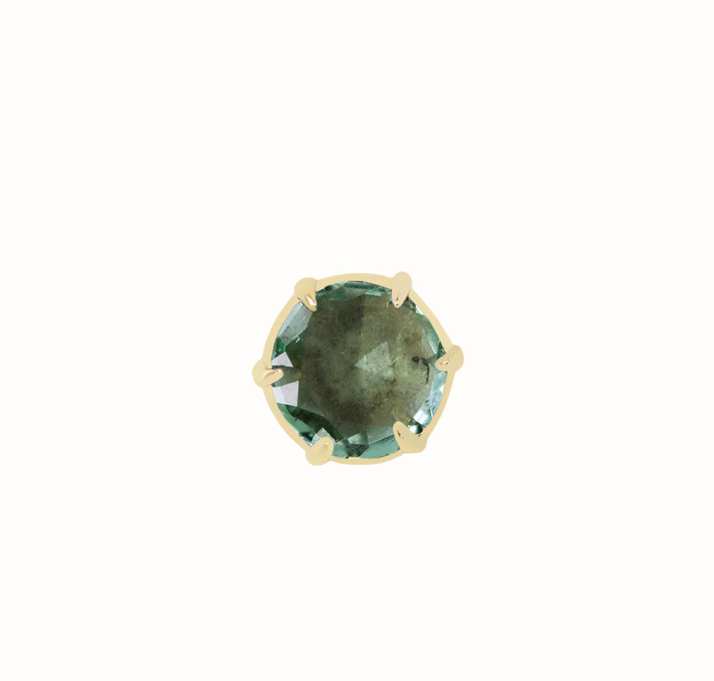 MAYA JEWELRY - ILLUMINATE SMALL - GREEN SAPPHIRE - 14KT SOLID GOLD - THREADLESS END