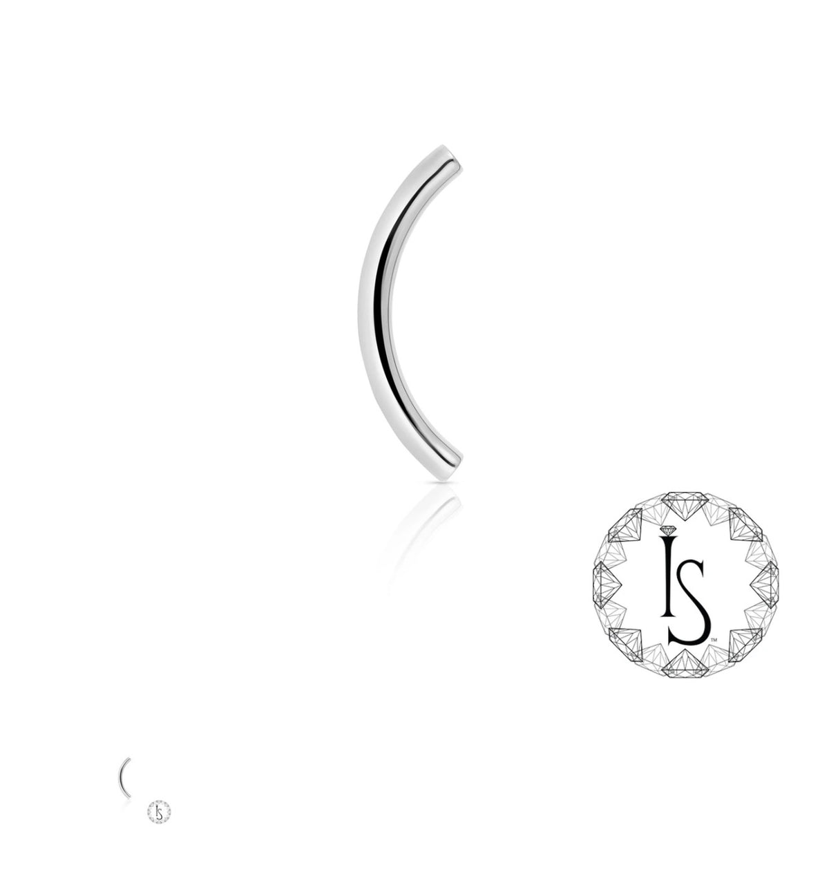 INDUSTRIAL STRENGTH - THREADED CURVED BARBELL SHAFT (16G 1.2MM) - TITANIUM