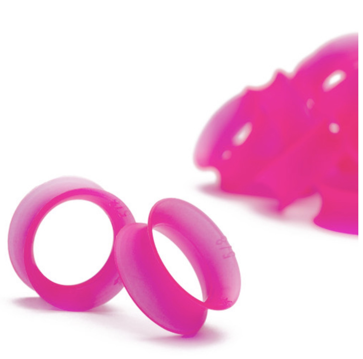 KAOS SOFTWEAR - BASIC SKIN EYELETS (10G THROUGH 1") - HOT PINK - SILICONE - EYELETS