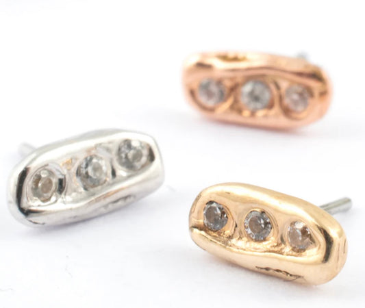 MAYA JEWELRY - ROUGH CUT - 14KT SOLID GOLD - THREADLESS END