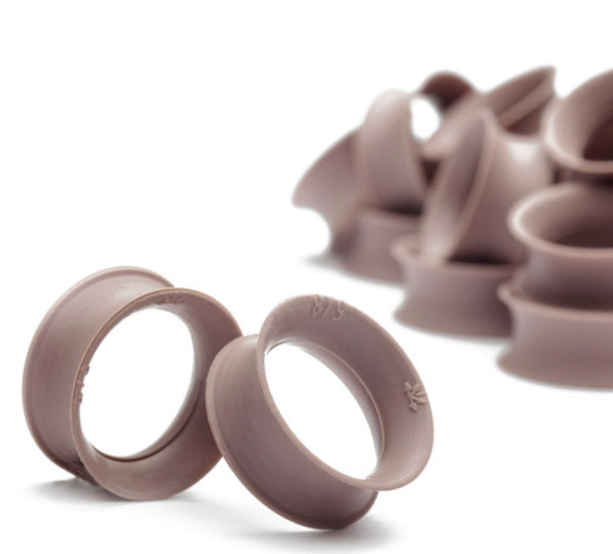 KAOS SOFTWEAR - BASIC SKIN EYELETS (10G THROUGH 1") - AUTUMN BROWN - SILICONE - EYELETS