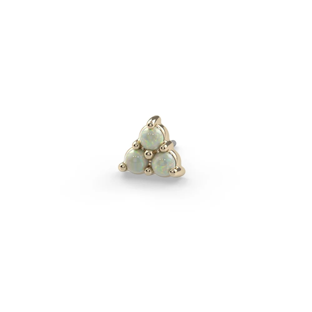 KIWI DIAMOND - TRIO - CABOCHON - LARGE - 14KT SOLID GOLD - THREADLESS END