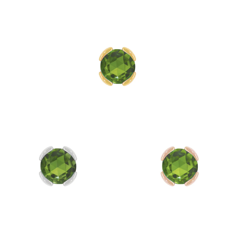 BUDDHA JEWELRY - PEEKABOO - GREEN TOURMALINE - 14KT SOLID GOLD - THREADLESS END