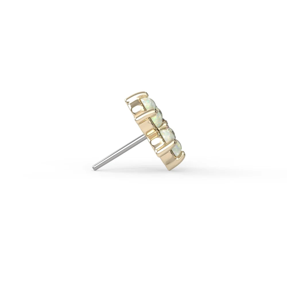 KIWI DIAMOND - ROSETTE - 14KT SOLID GOLD - THREADLESS END