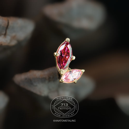 ANATOMETAL - MARQUISE DUO - 18KT SOLID GOLD - THREADLESS END