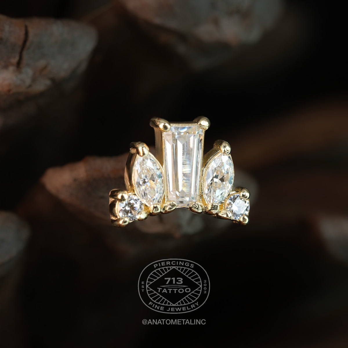 ANATOMETAL - CORONA - 18KT SOLID GOLD - THREADLESS END