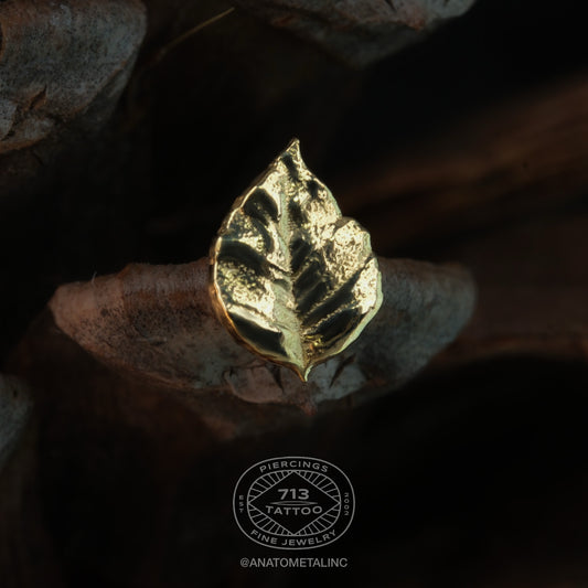 ANATOMETAL - LEAF - 1A - 18KT SOLID GOLD - THREADLESS END