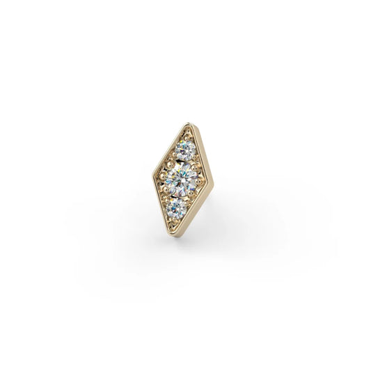 KIWI DIAMOND - FACET - SMALL - 14KT SOLID GOLD - THREADLESS END