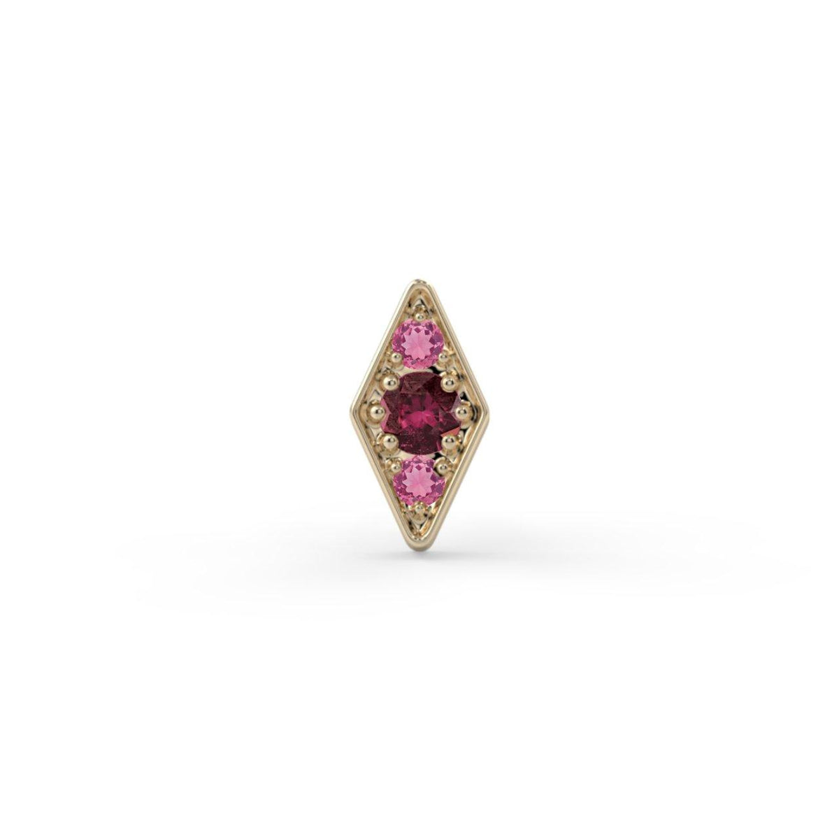 KIWI DIAMOND - FACET - SMALL - 14KT SOLID GOLD - THREADLESS END