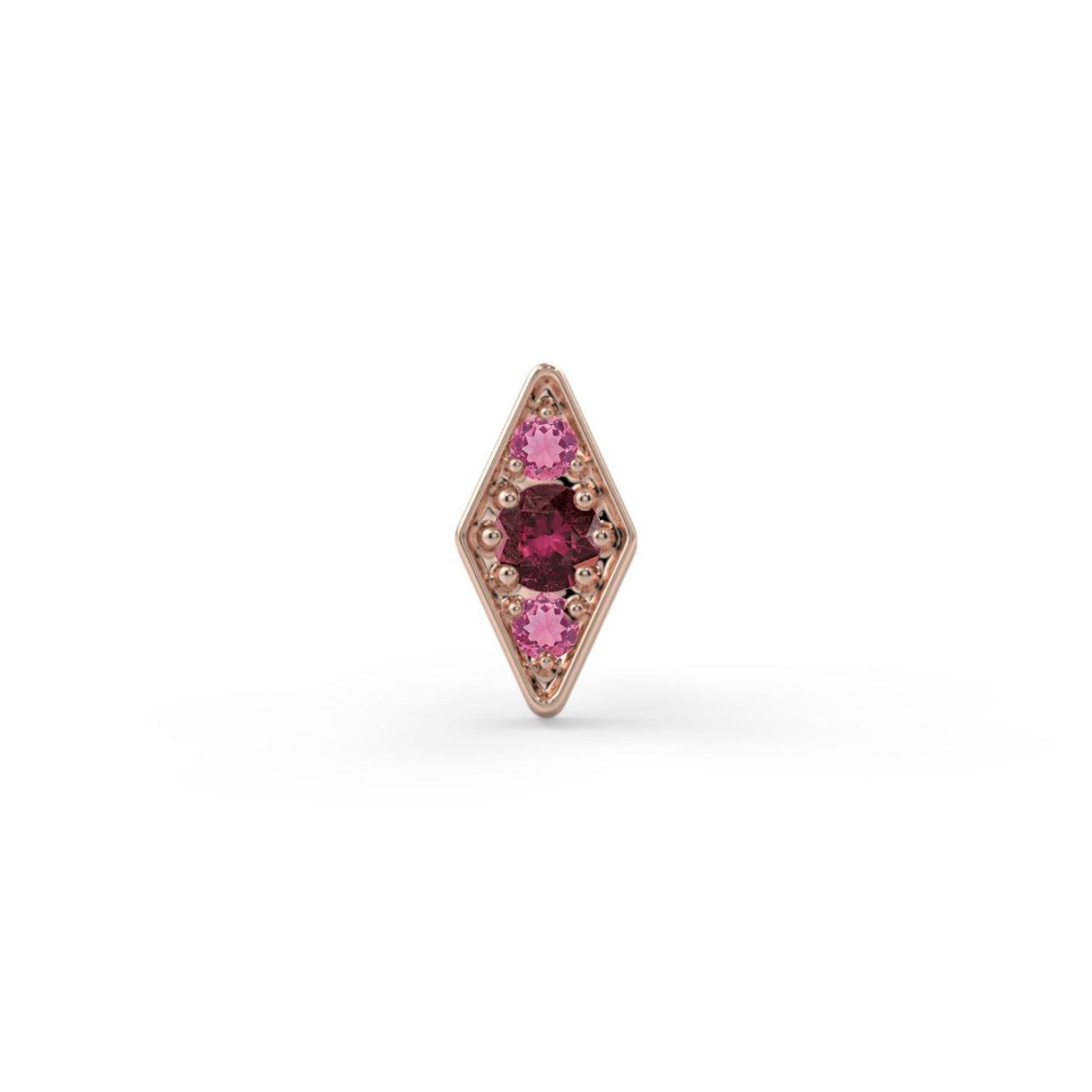 KIWI DIAMOND - FACET - SMALL - 14KT SOLID GOLD - THREADLESS END