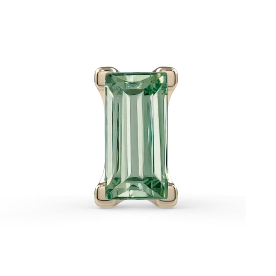 KIWI DIAMOND - LOW-PROFILE BAGUETTE PRONG - 3MM X 1.5MM - 14KT SOLID GOLD - THREADLESS END