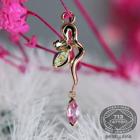 MODERN MOOD - SNAKE - AMARYLLIS CHARM - 14KT SOLID GOLD - CHARM
