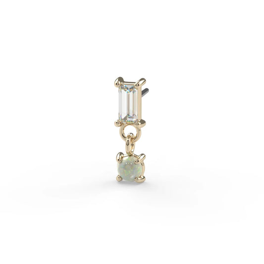 KIWI DIAMOND - LUNA - 14KT SOLID GOLD - THREADLESS END