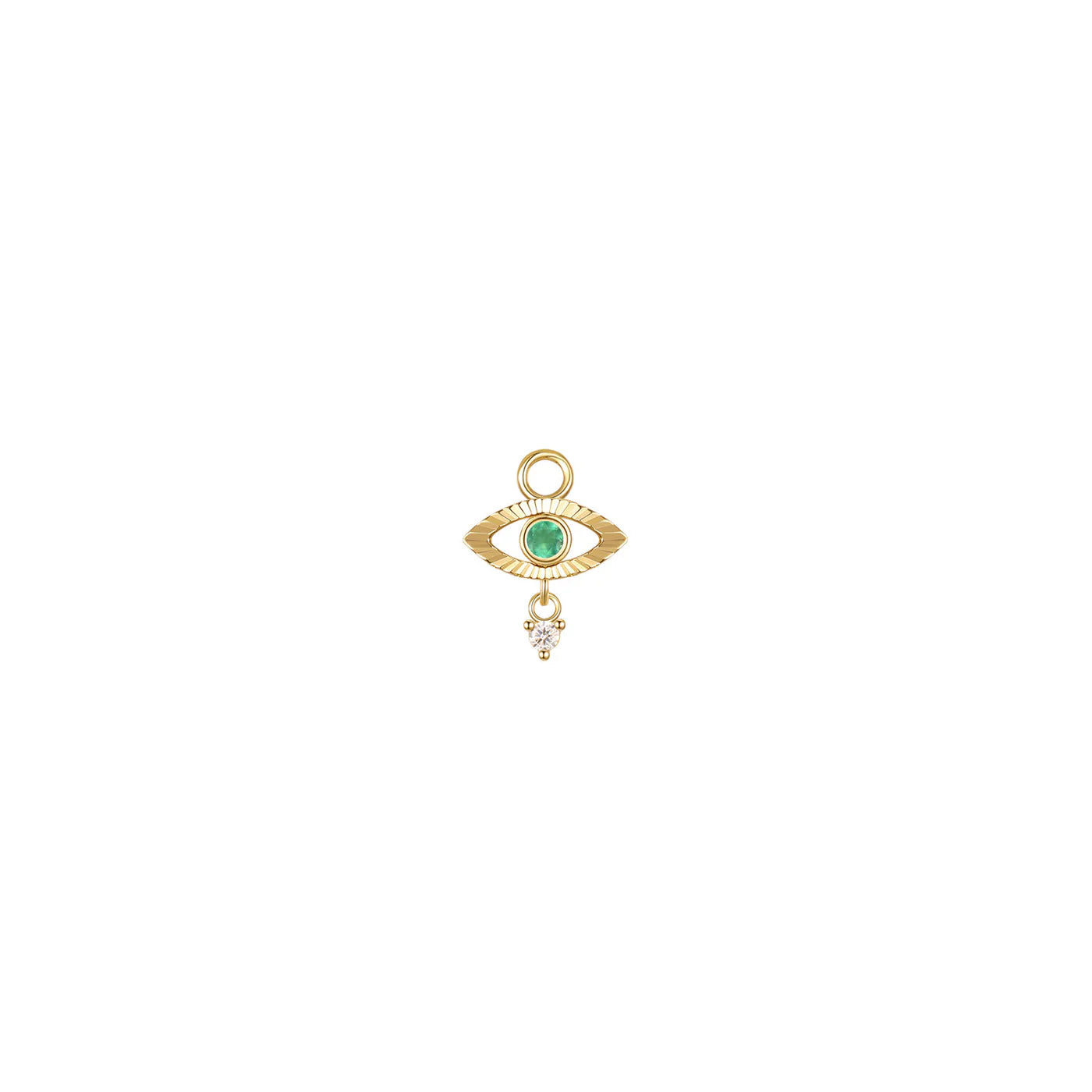 MODERN MOOD - EVIL EYE WITH TEAR CHARM - 14KT SOLID GOLD - CHARM