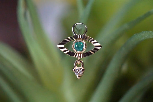 MODERN MOOD - EVIL EYE WITH TEAR CHARM - 14KT SOLID GOLD - CHARM