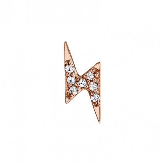 BVLA - MICROPAVE LIGHTNING BOLT - 14KT SOLID GOLD - THREADED END