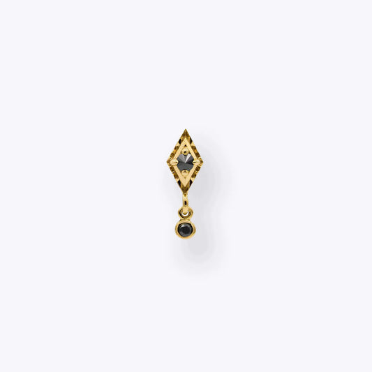 TETHER - DYNA DROP - BLACK DIAMOND - 14KT YELLOW GOLD - THREADLESS