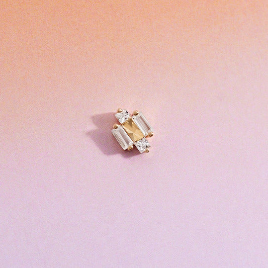 EMBER JEWELRY - SPEAK EASY - 14KT SOLID GOLD - THREADLESS END