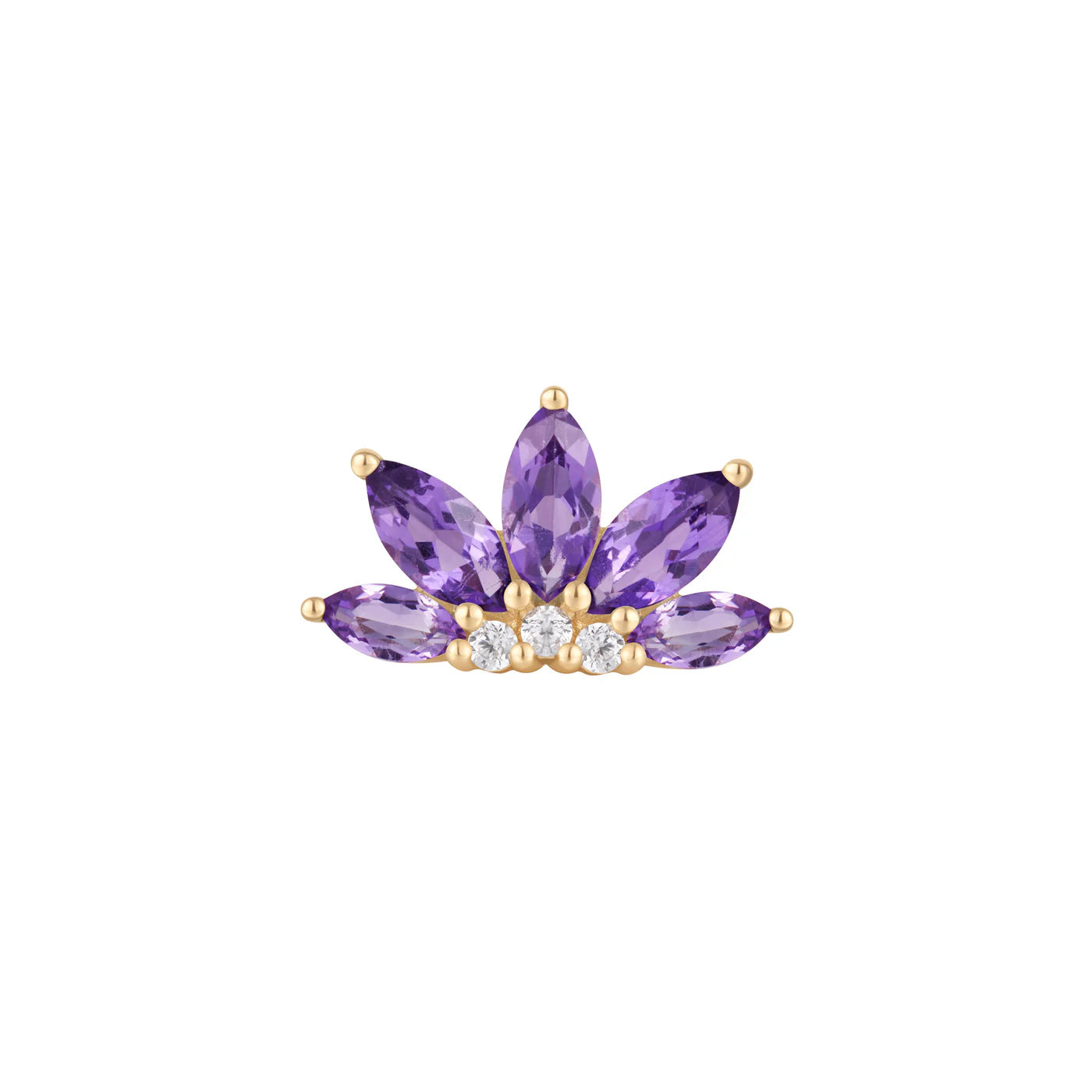 BUDDHA JEWELRY - VALENTINA - AMETHYST - 14KT SOLID GOLD - THREADLESS END