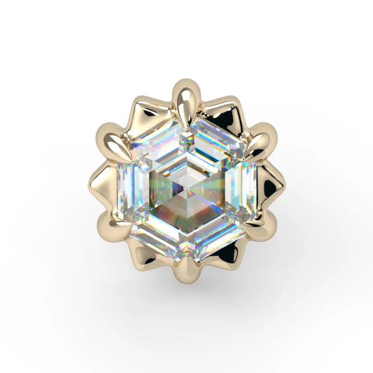 KIWI DIAMOND - PETRA - 14KT SOLID GOLD - THREADLESS END
