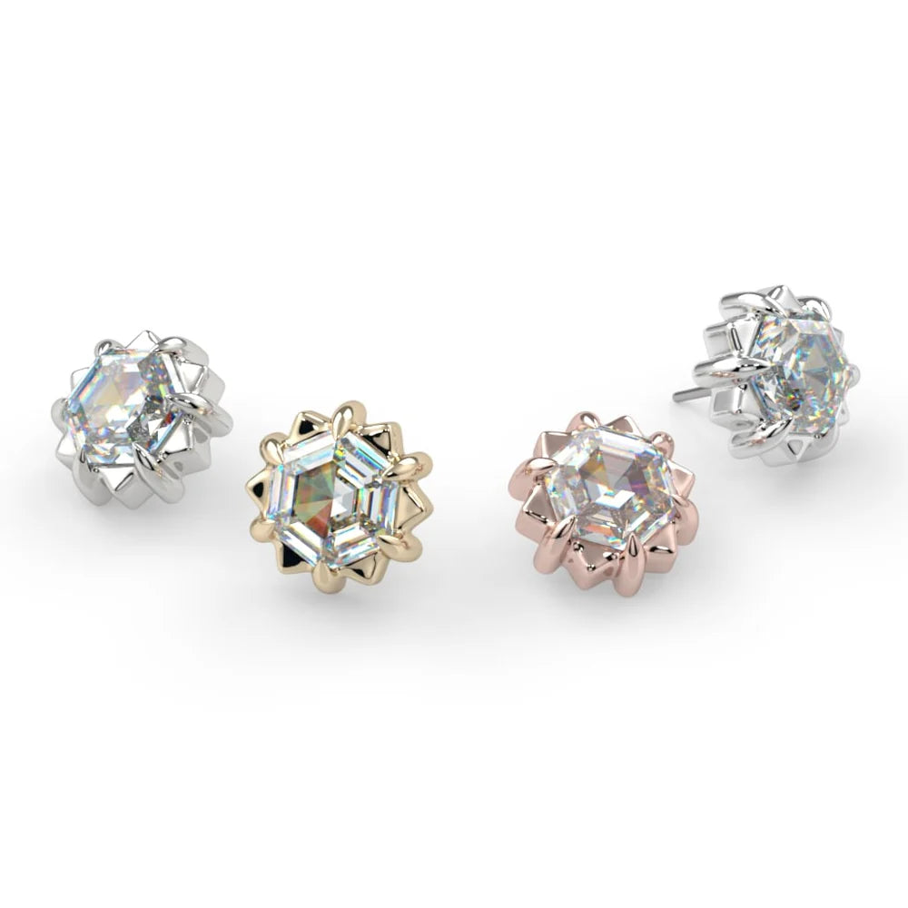 KIWI DIAMOND - PETRA - 14KT SOLID GOLD - THREADLESS END